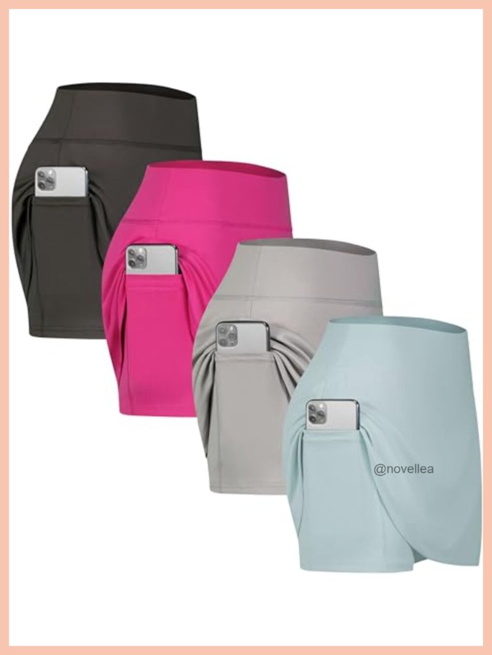 4 Pack Women's High Waisted Skorts with Pockets Tennis Golf Athletic